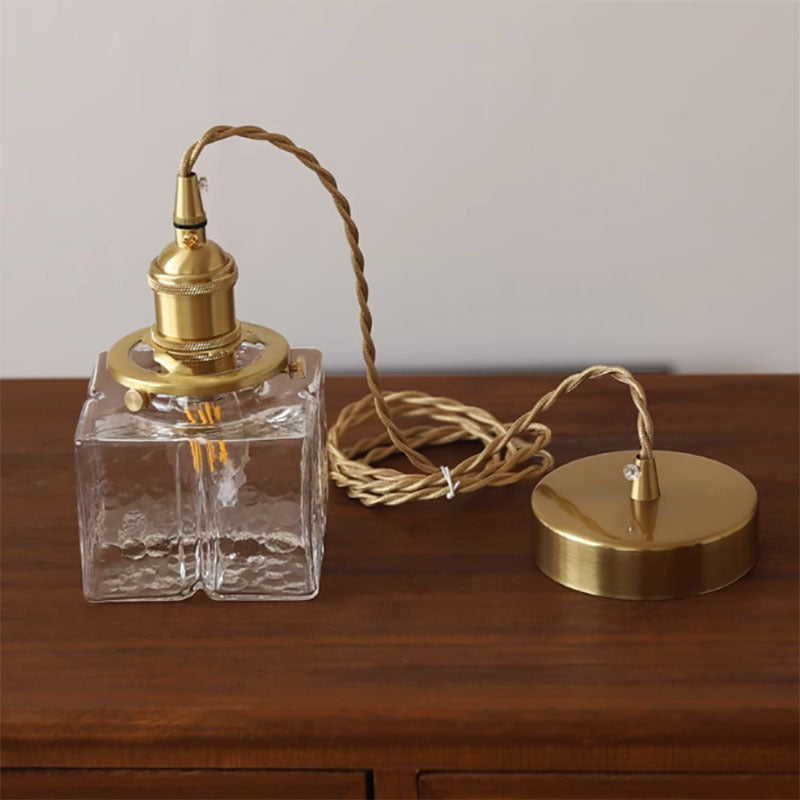 Jewel Brass Vintage Glass Pendant Light