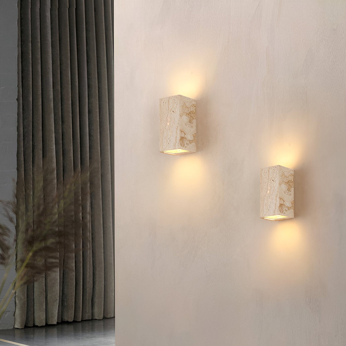 Travertine Stone Minimalist Outdoor LED Wall Light