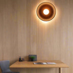 Solid Wood Circle Japandi Wall Light