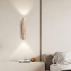 Japandi Tube Travertine Stone Minimalist Wall Light