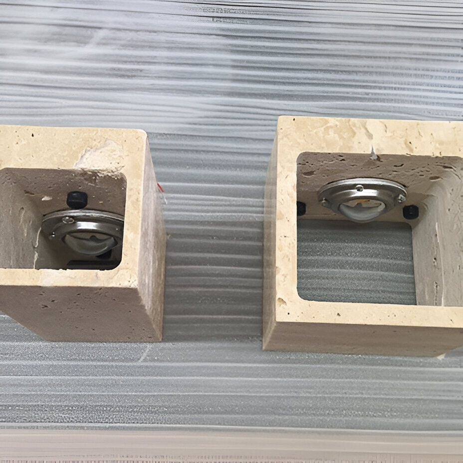 Travertine Stone Minimalist Outdoor LED Wall Light