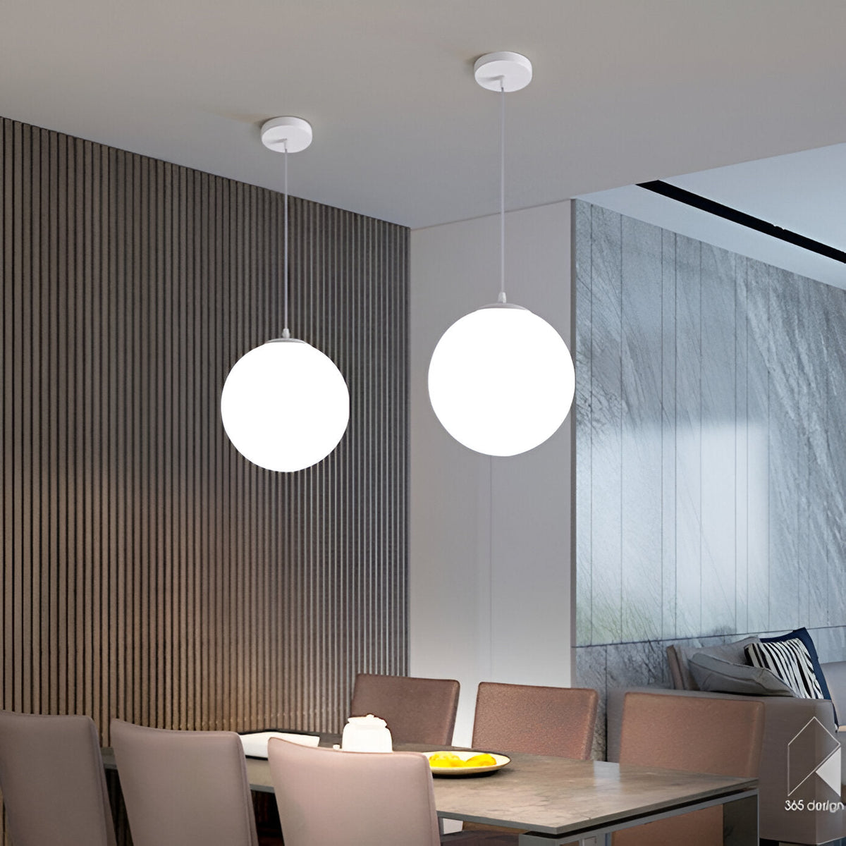 Nordic Globe Milky Glass Pendant Light