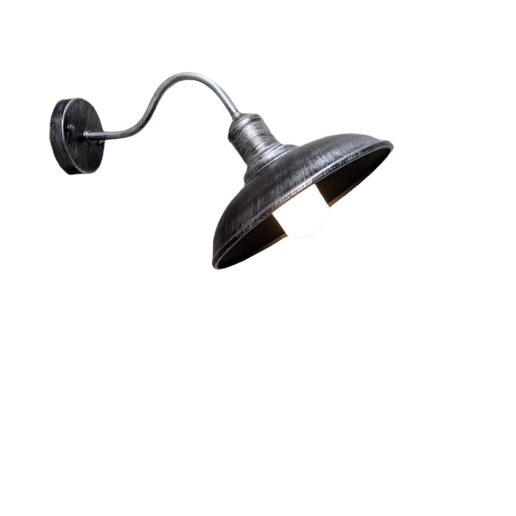 Industrial Bowl Shaped Iron Outdoor Wall Light