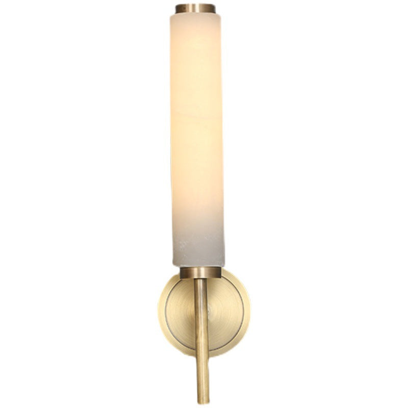 Nordic Brass Travertine Tube Wall Light