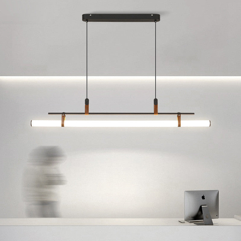 Inari Modern Linear Metal Pendant Light, Black/Gold