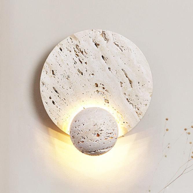 White Travertine Cream Style Wall Light