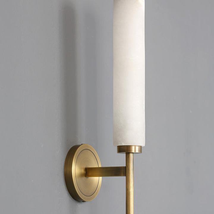Nordic Brass Travertine Tube Wall Light