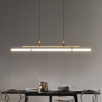 Inari Modern Linear Metal Pendant Light, Black/Gold