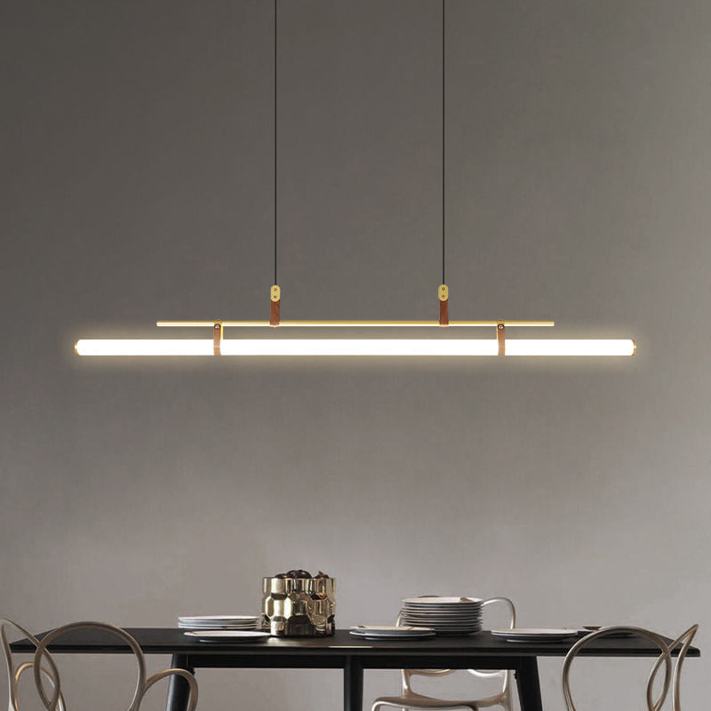 Inari Modern Linear Metal Pendant Light, Black/Gold