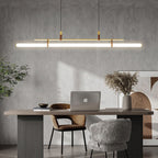Inari Modern Linear Metal Pendant Light, Black/Gold
