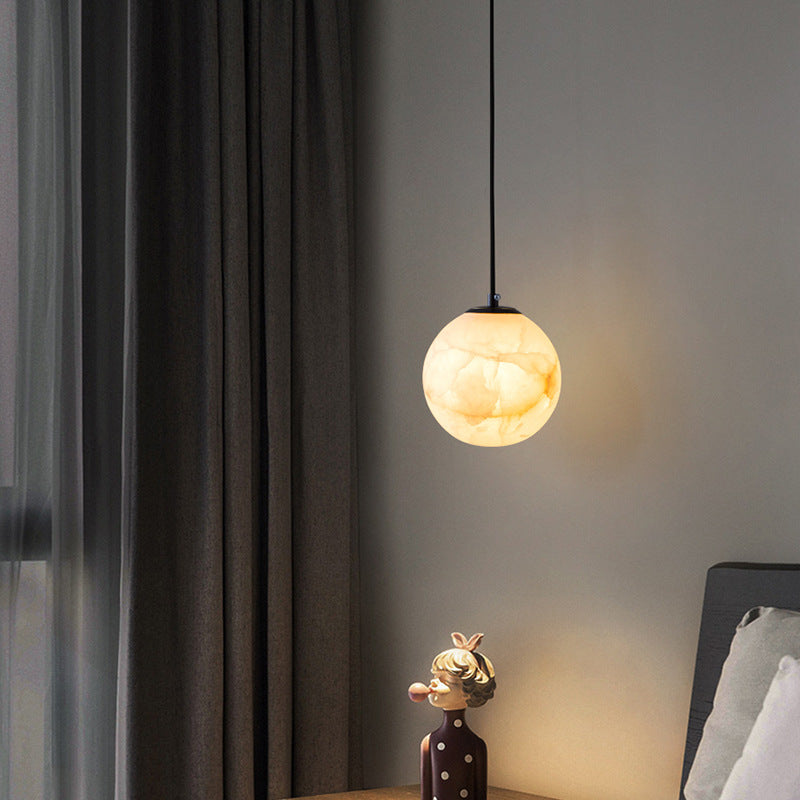 Alabaster Globe Modern Pendant Light
