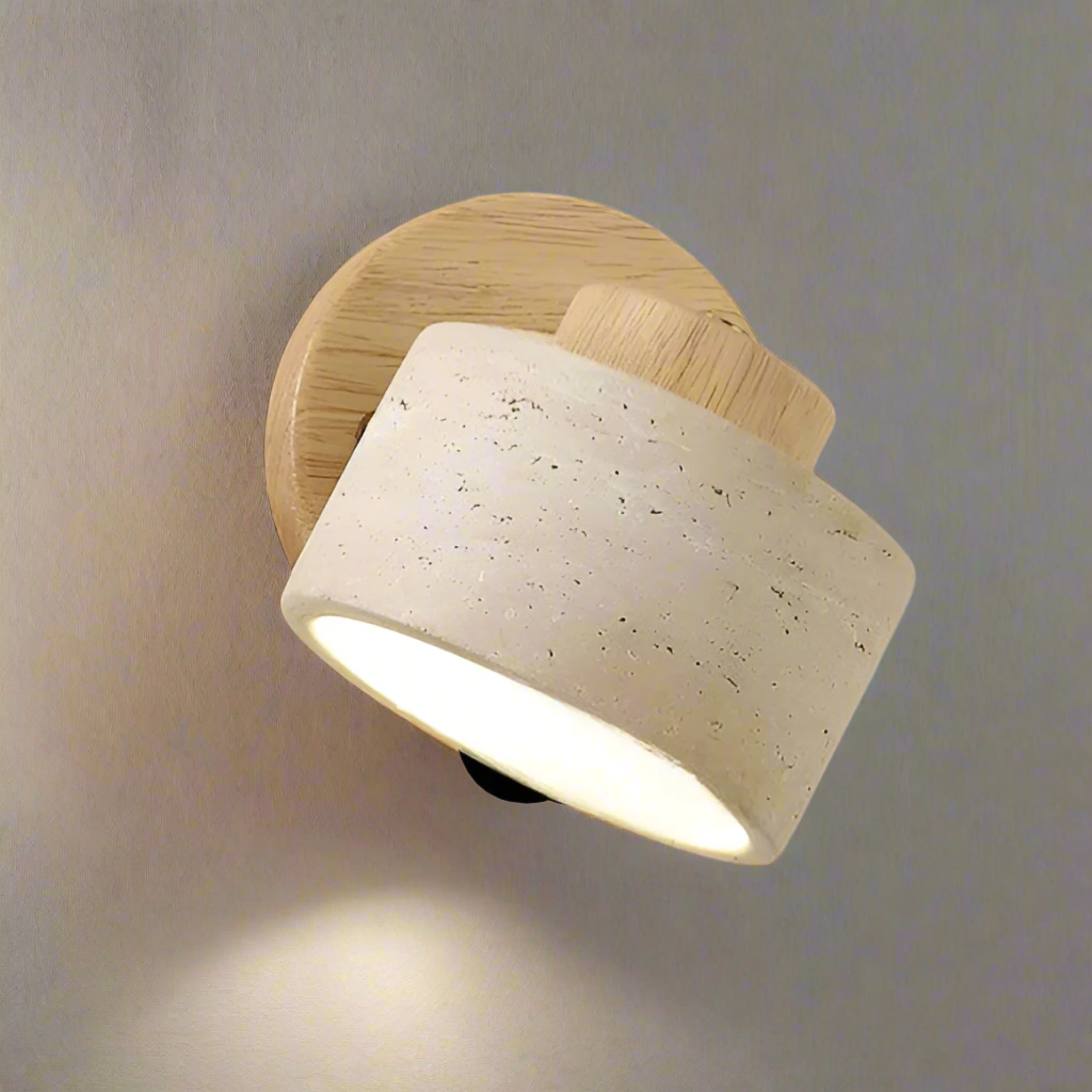 Study Reading Minimalist Travertine Stone Wall Light