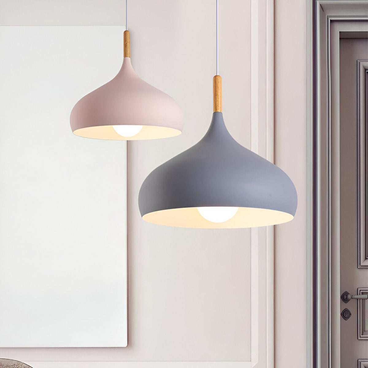 Nordic Wood Macaroon Pendant Light