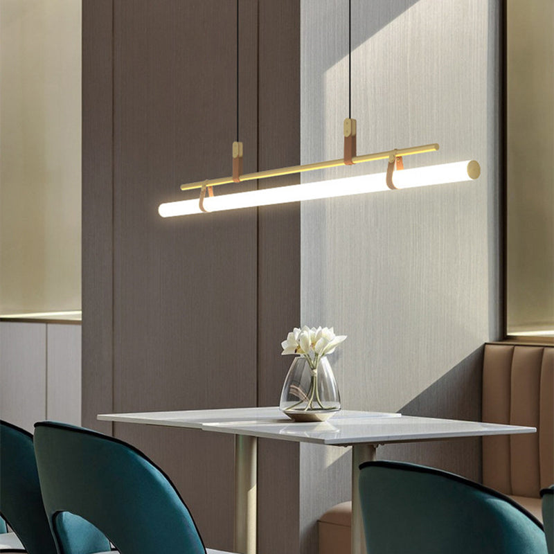 Inari Modern Linear Metal Pendant Light, Black/Gold