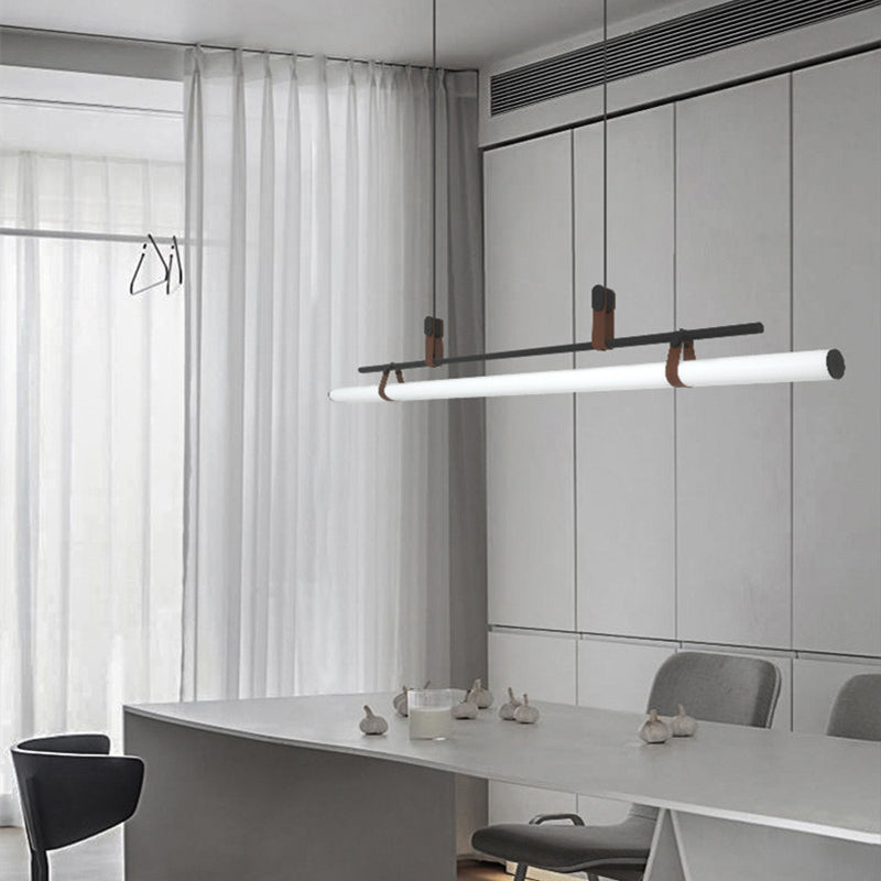 Inari Modern Linear Metal Pendant Light, Black/Gold