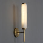 Nordic Brass Travertine Tube Wall Light