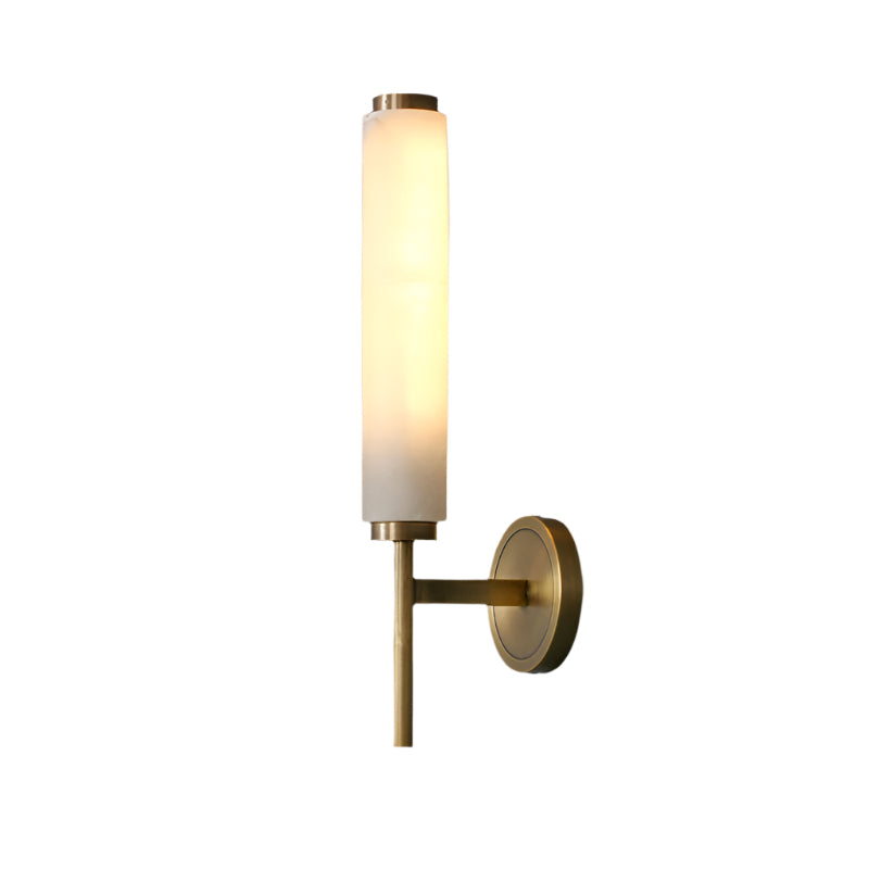 Nordic Brass Travertine Tube Wall Light
