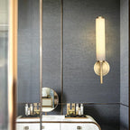 Nordic Brass Travertine Tube Wall Light