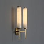 Nordic Brass Travertine Tube Wall Light