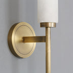 Nordic Brass Travertine Tube Wall Light