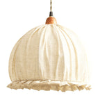 Tally Wood Japandi Linen Pendant Light