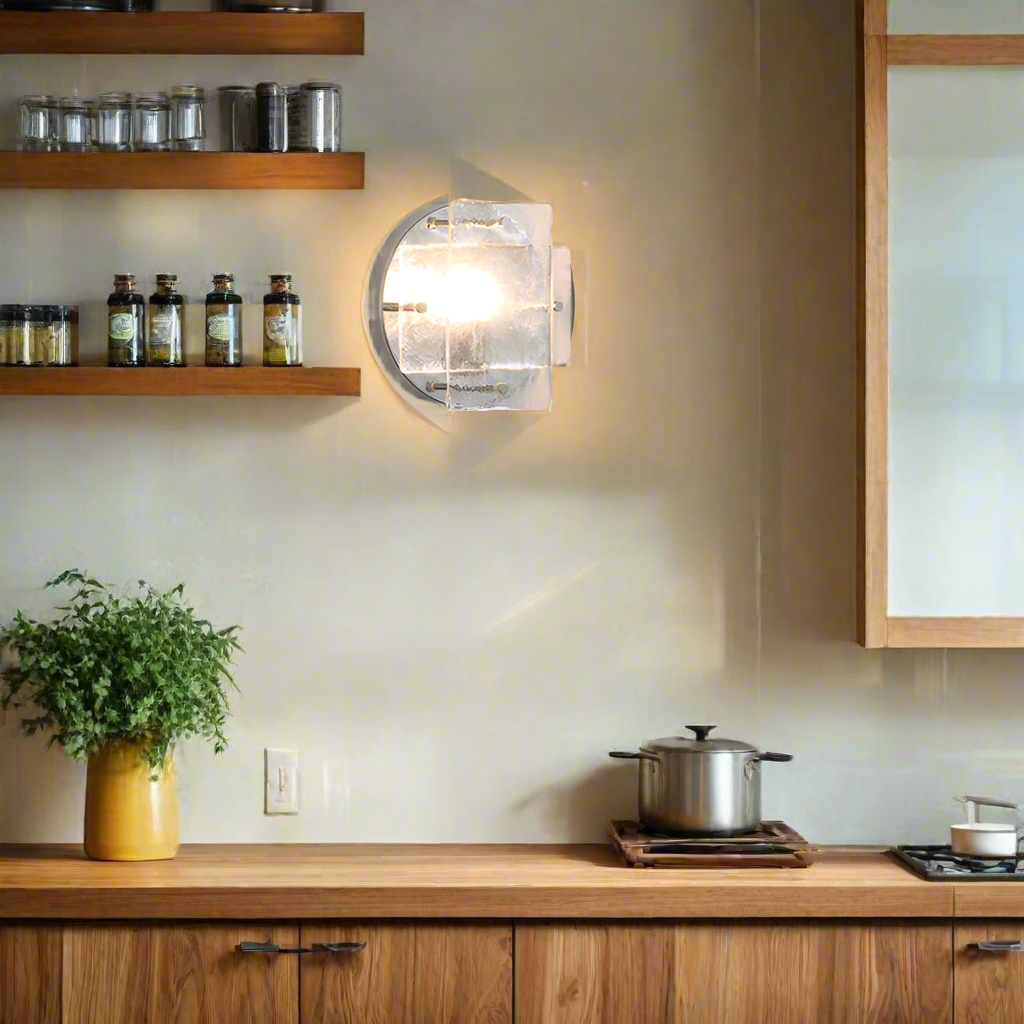 Lustra Chrome Glass Industrial Wall Light