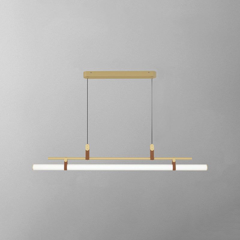Inari Modern Linear Metal Pendant Light, Black/Gold