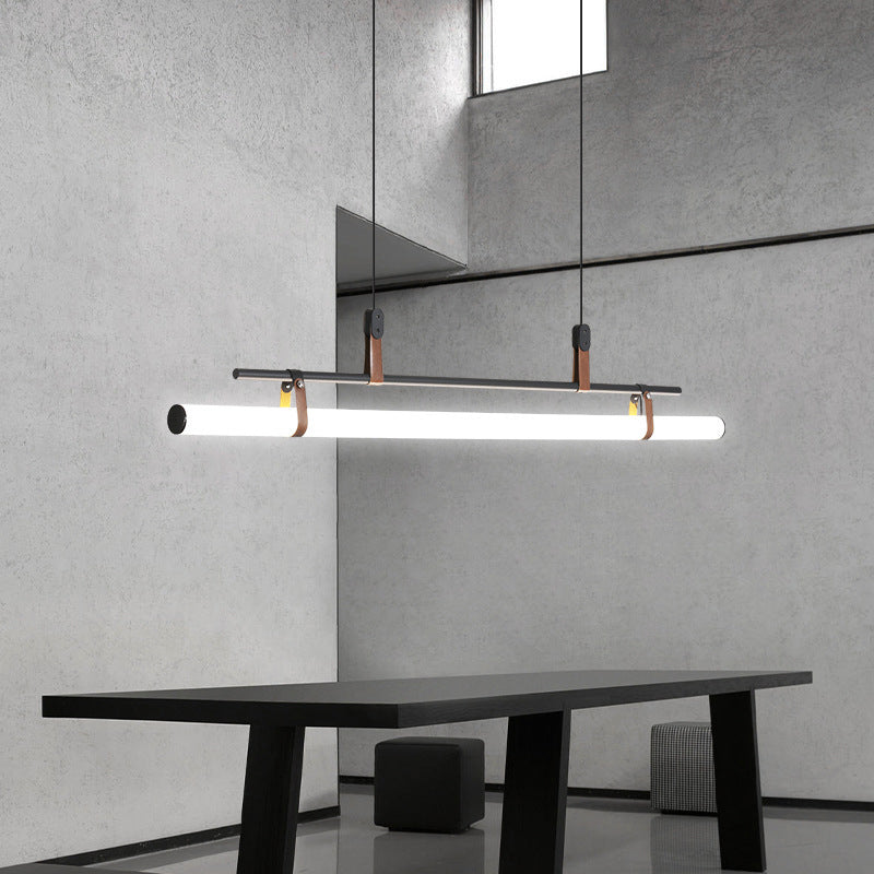 Inari Modern Linear Metal Pendant Light, Black/Gold