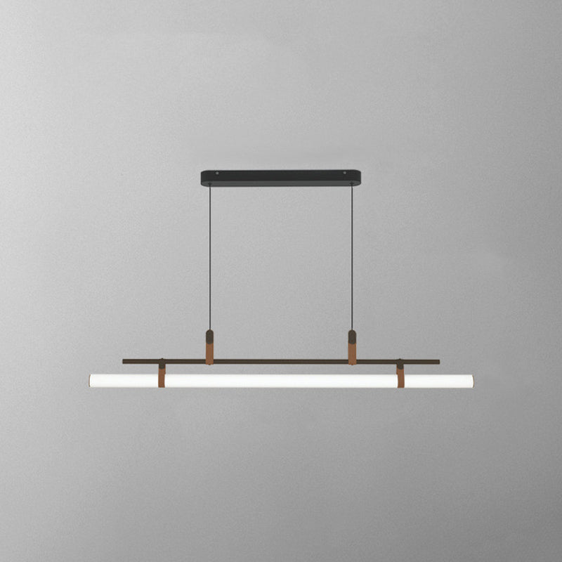 Inari Modern Linear Metal Pendant Light, Black/Gold