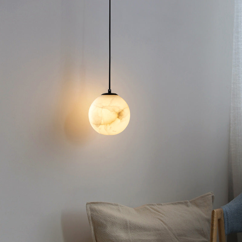 Alabaster Globe Modern Pendant Light