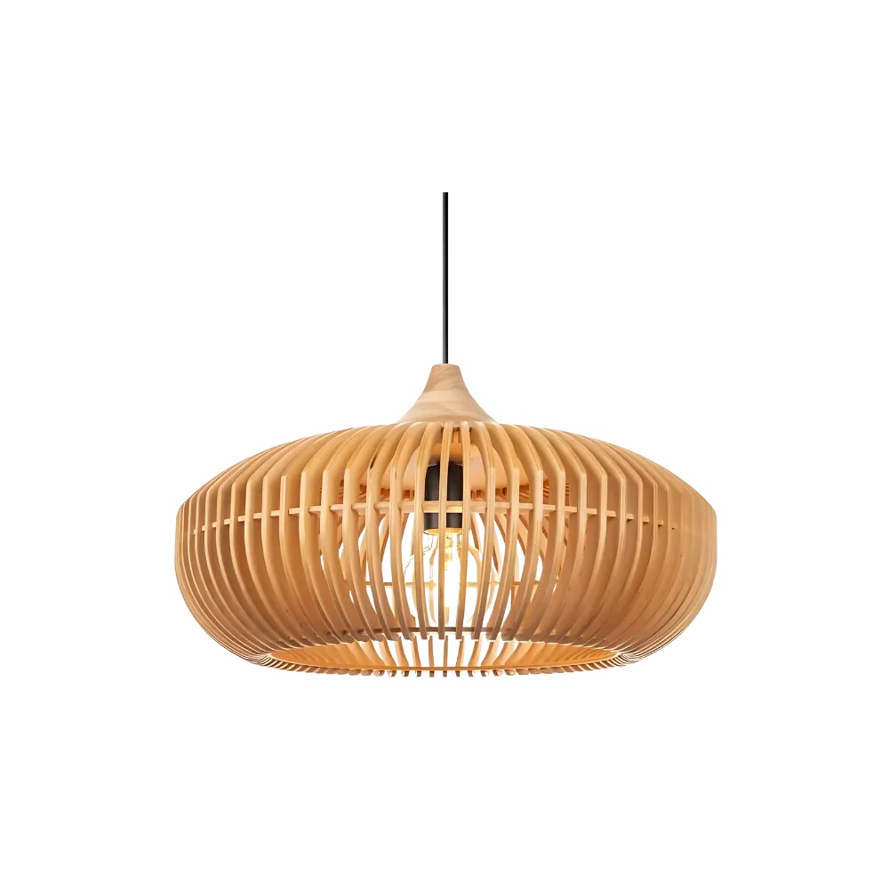 The Halo of Zen Japandi Wood Pendant Light