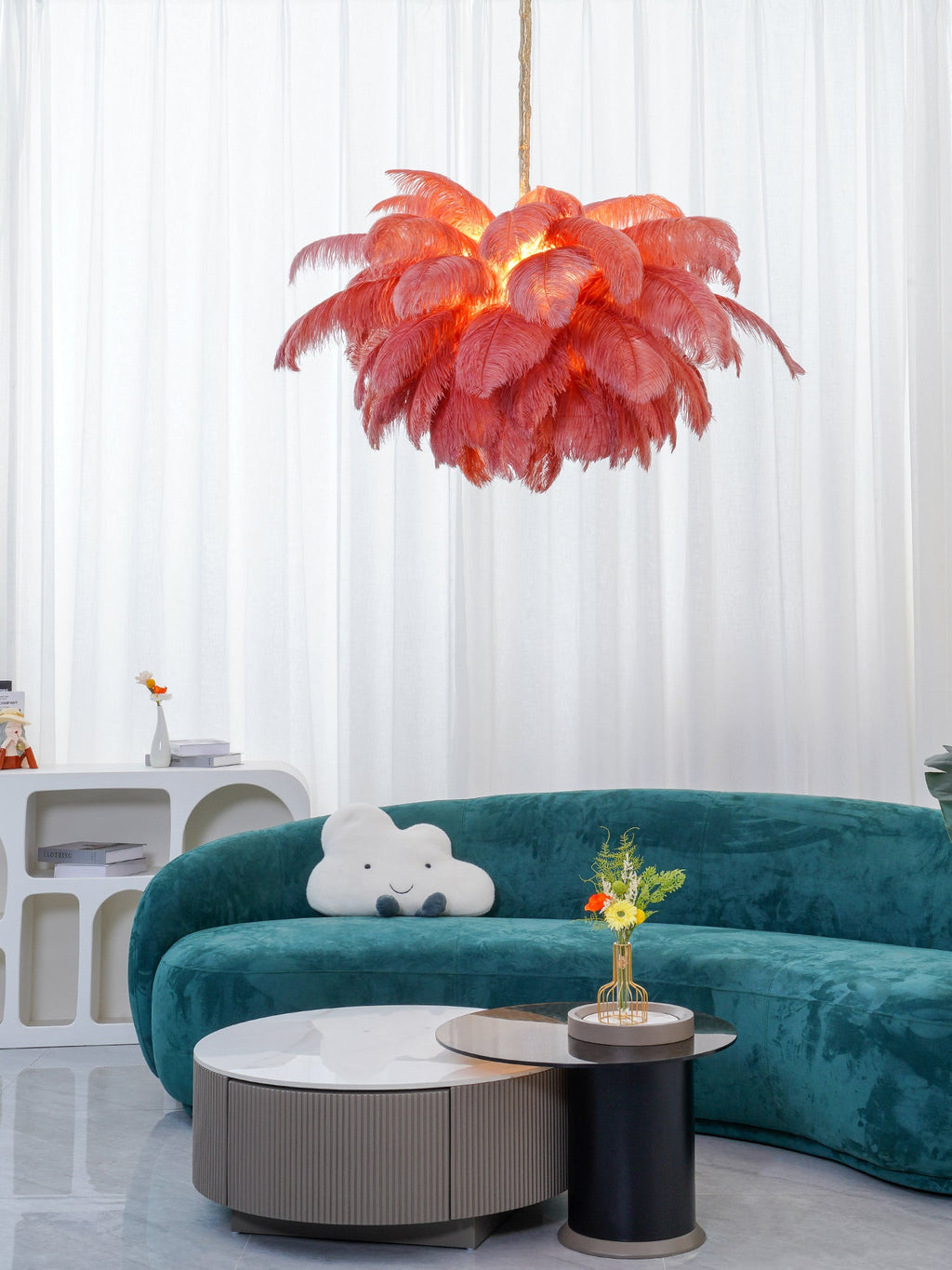 Ostrich Feather Chandeliers