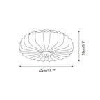 Ceiling Lamp Fabric Shade Pleated Lotus Shape Wooden Canopy