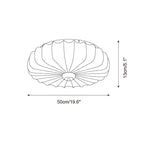 Ceiling Lamp Fabric Shade Pleated Lotus Shape Wooden Canopy
