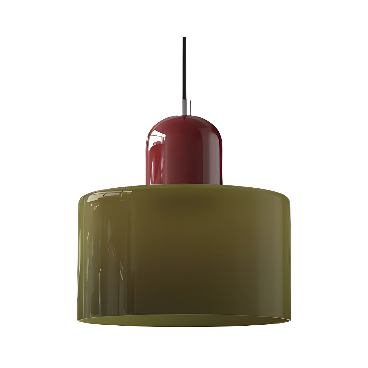 Nordic Iron Body Two-Tone Glass Pendant Light