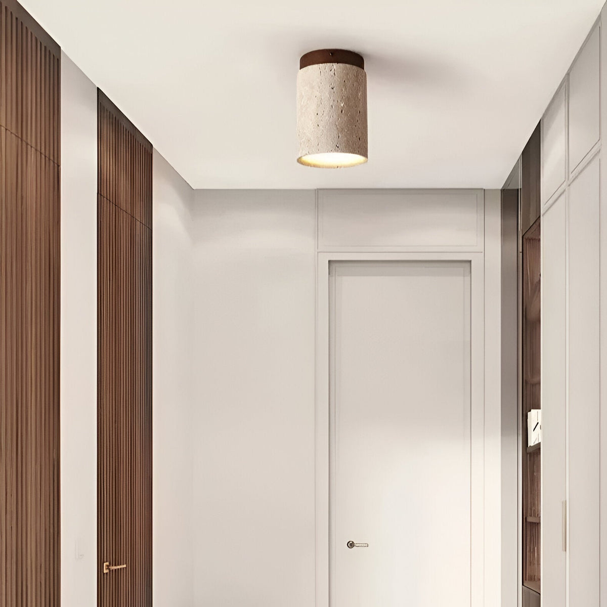 Orin Retro Travertine Flush Mount Ceiling Light