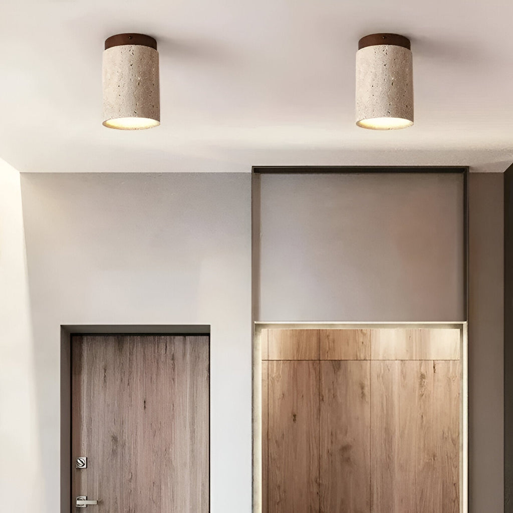 Orin Retro Travertine Flush Mount Ceiling Light