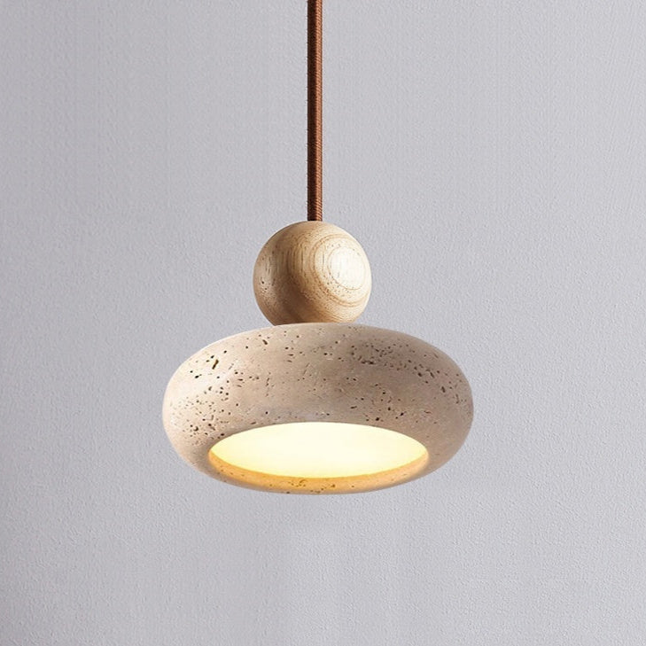 Retro Wabi-Sabi Travertine Pendant Light