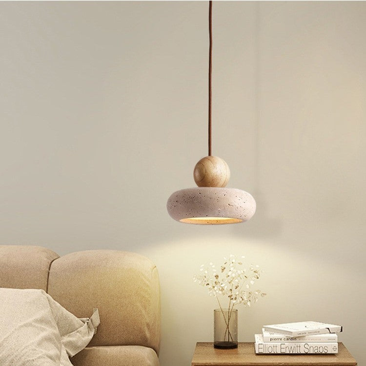 Retro Wabi-Sabi Travertine Pendant Light