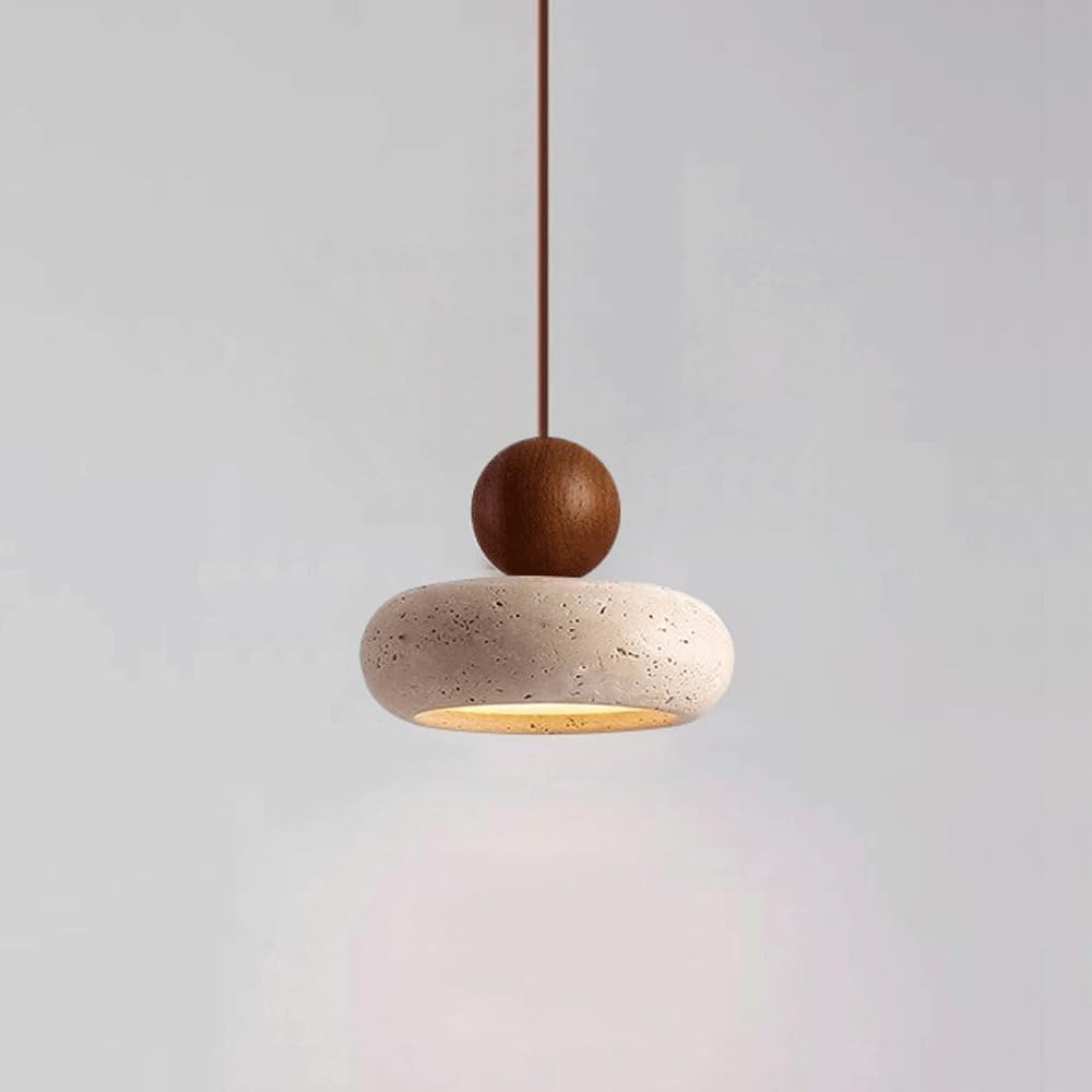 Retro Wabi-Sabi Travertine Pendant Light