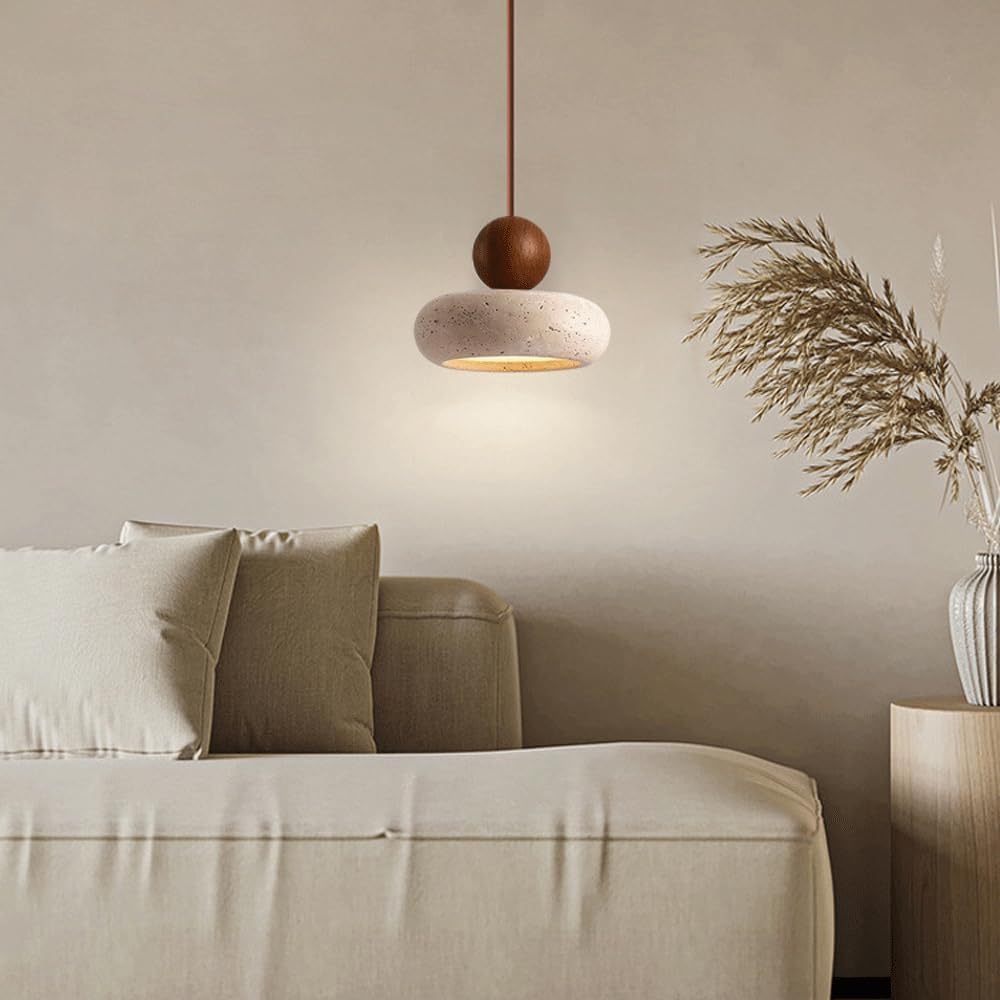 Retro Wabi-Sabi Travertine Pendant Light