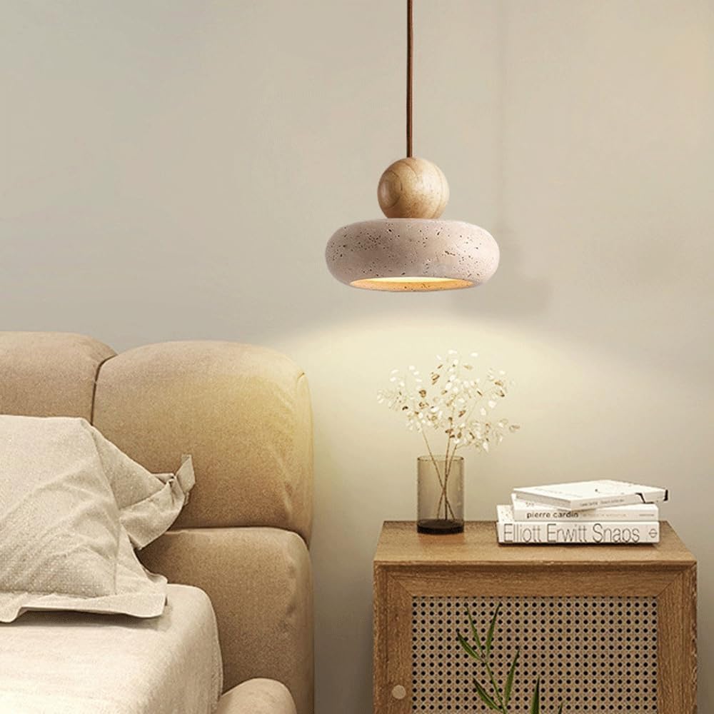 Retro Wabi-Sabi Travertine Pendant Light