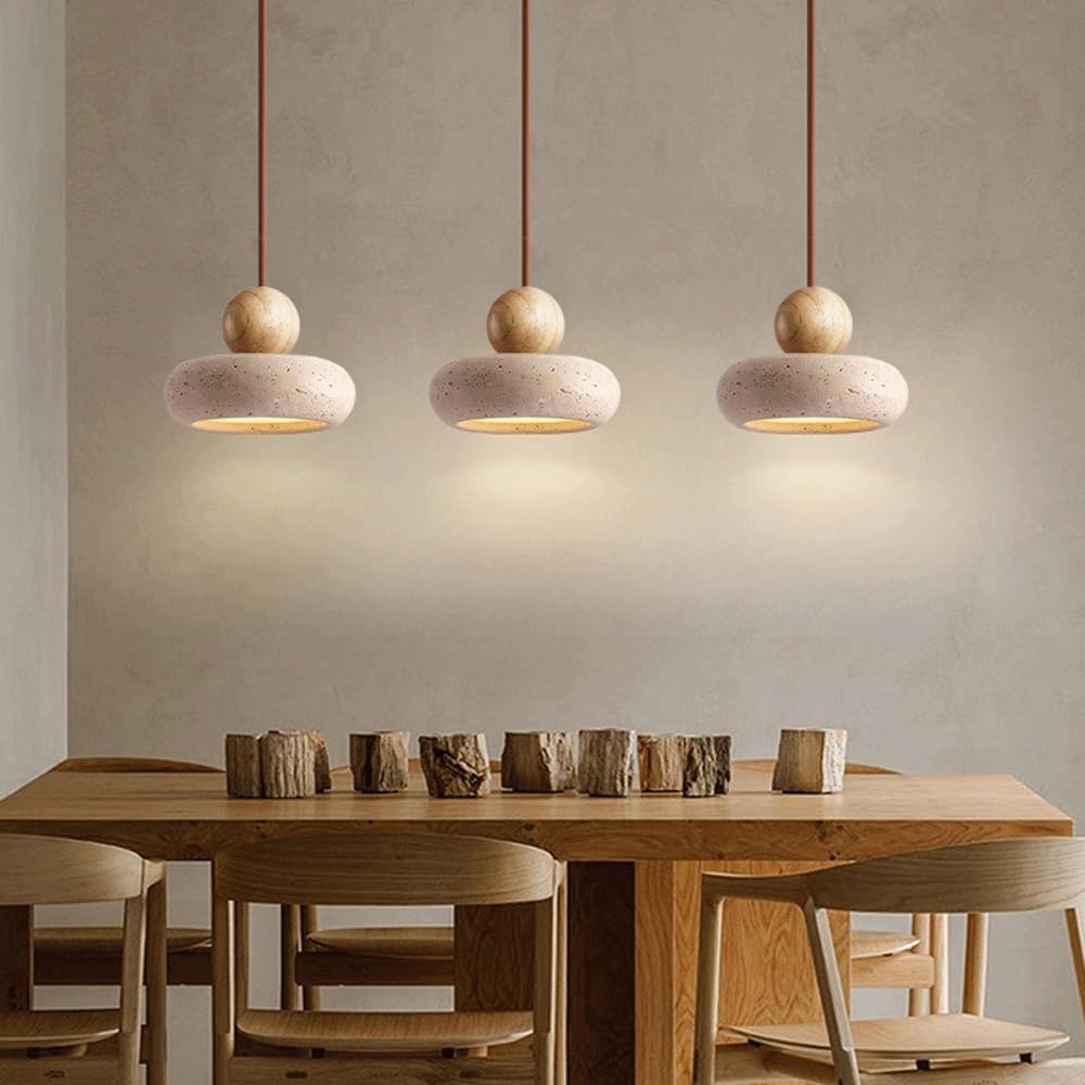 Retro Wabi-Sabi Travertine Pendant Light