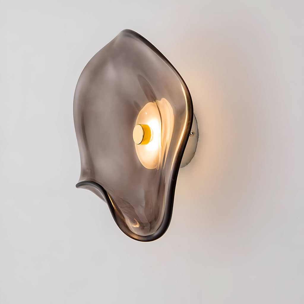 Nordic Curved Glass Japandi Style Glass LED Wall Light