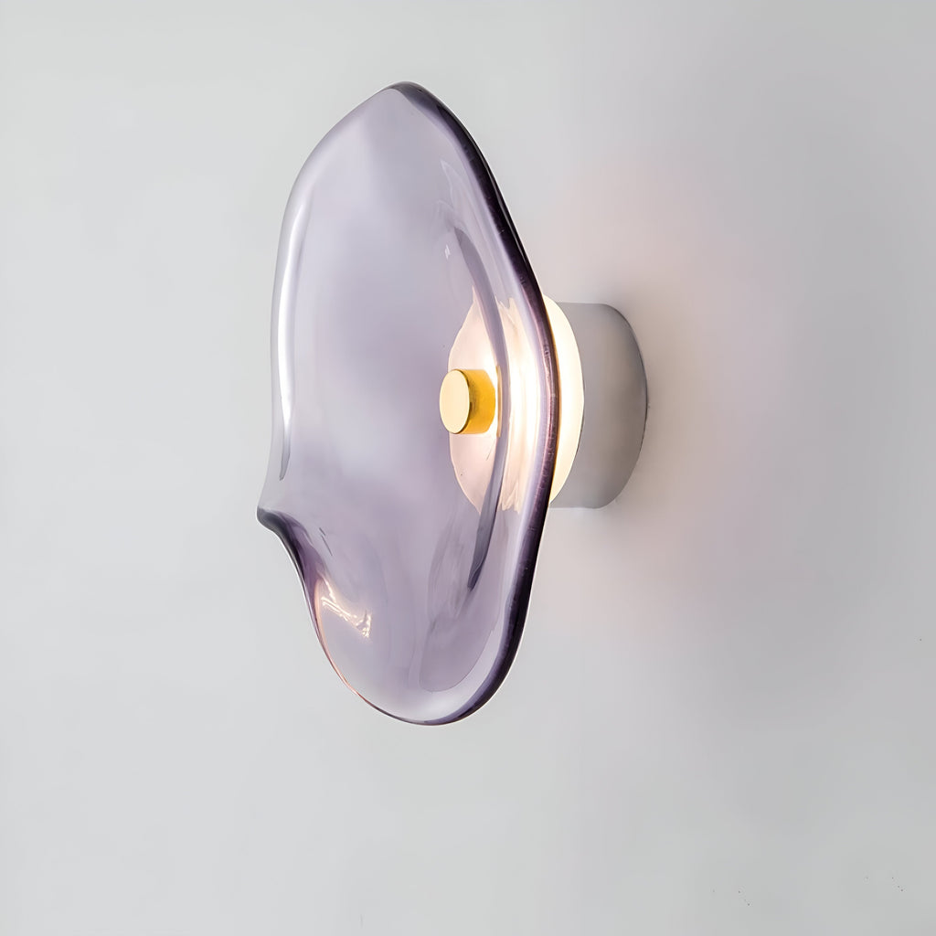 Nordic Curved Glass Japandi Style Glass LED Wall Light