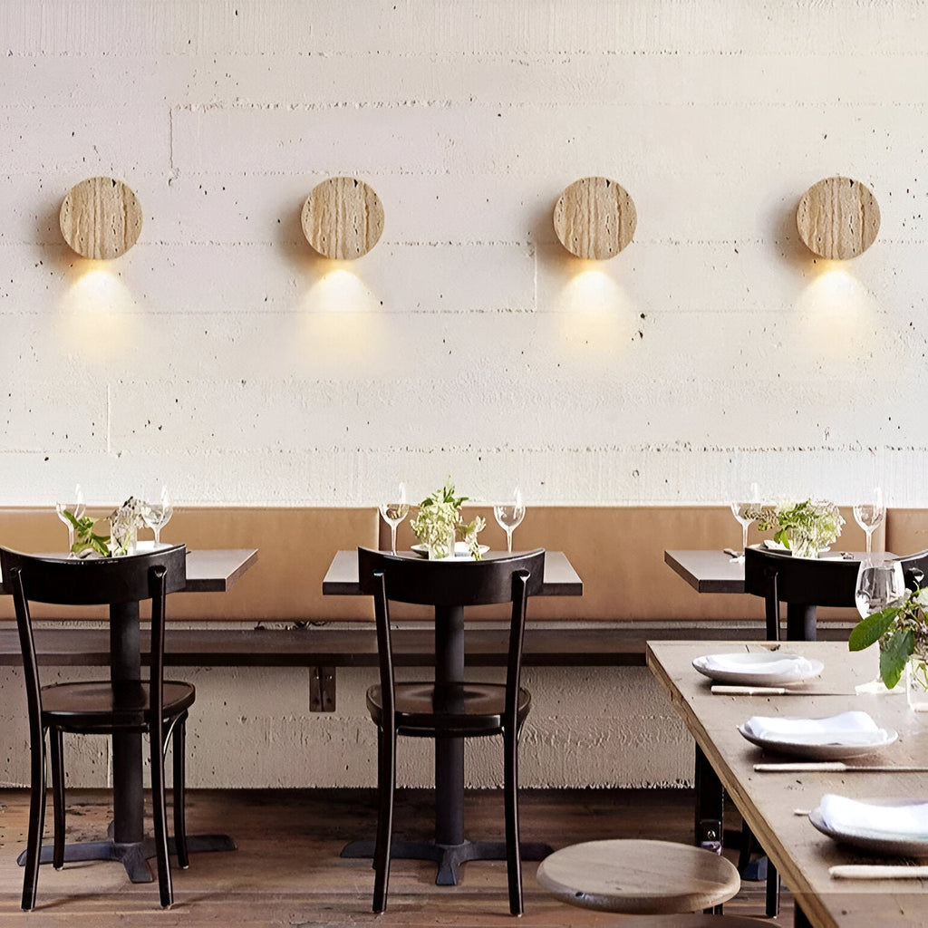 Japanese Wabi Sabi Natural Travertine Stone Wall Light