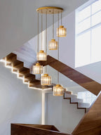 Glass Long Chandelier for Stairs and Hall
