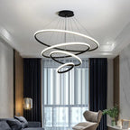 Designer LED Pendant Lamp Chandelier – Modern 3D Ring Form