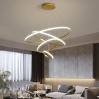 Designer LED Pendant Lamp Chandelier – Modern 3D Ring Form