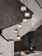 Glass Long Chandelier for Stairs and Hall